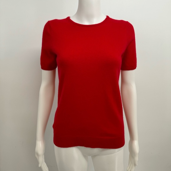 SUTTON STUDIO Cashmere Knit Sweater Women’s M Red Short Sleeve Pullover - Picture 1 of 7